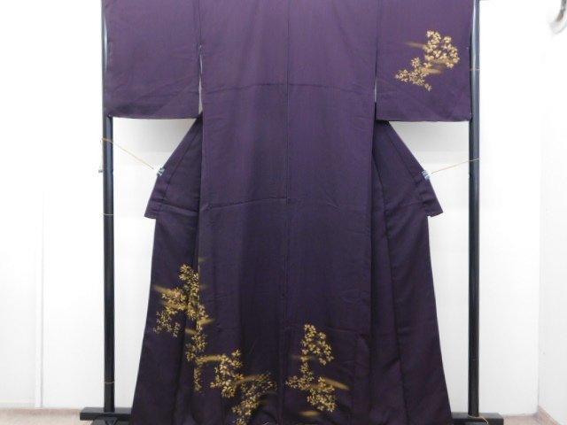 [Rakufu-Sonderauswahl] P18862 Goldbemalter handbemalter Kimono mit Tsukesage-Futter, unbenutzter Artikel BC, Mode, Damen-Kimono, Kimono, Tsukesage