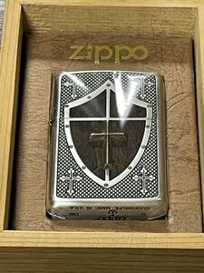 zippo ウッド クロス アーマー 十字架 装飾 特殊刻印 2006年製 Heavy Wall Armor Case 初期型 デットストック 木箱 保証書 取扱説明書