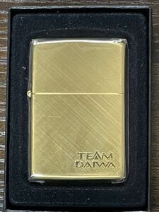 zippo GOLD TEAM DAIWA ゴールド 両面刻印 1994年製 SOLID BRASS デットストック 年代物 特殊加工品 ソリッド ブラス ケース 保証書