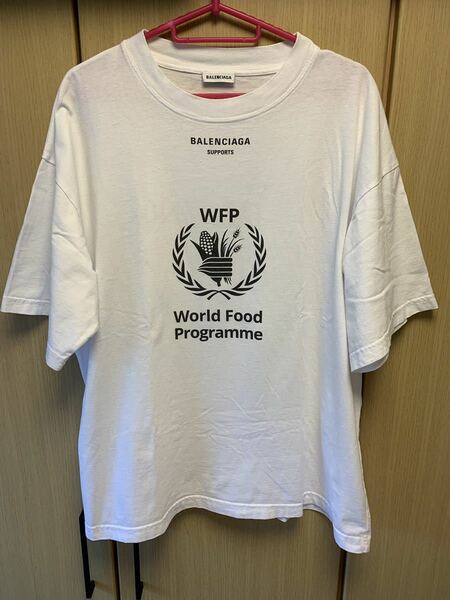 正規 18AW BALENCIAGA バレンシアガ DEMNA GVASALIA デムナ ヴァザリア World Food Programme WFP ロゴ Tシャツ 白 S 541705 TCV36