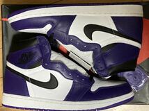 デッド NIKE AIR JORDAN 1 RETRO HIGH OG COURT PURPLE ナイキ エア ジョーダン 1 コート パープル DUNK SB ダンク Travis GAME ROYAL BRED_画像4