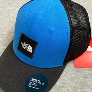 THE NORTH FACE Box Logo Trucker Cap スナップバック メッシュキャップ ザノースフェイス ブルー