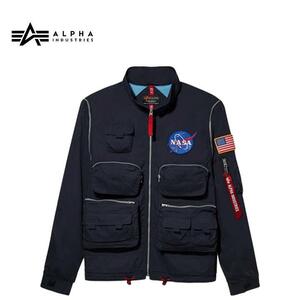 aru finder -stroke Lee NASA EVO BOMBER JACKET II Bomber jacket replica blue military size S alcjn52001c1s