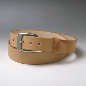  belt Tochigi leather 40mm men's cow leather long 40mm free size pin buckle natural new goods genuine article ...