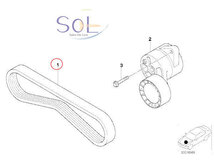 送料185円 BMW E46 E39 ACコンプレッサー側 ファンベルト 4PK863 4PK866 320i 325i 330i 525i 530i 11287512762 出荷締切18時_画像2