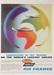 稀少！1959年エールフランス航空広告/Air France/ボーイング 707/エアライン/旅行/観光/86