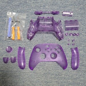 Xbox SERIES ワイヤレスコントローラー 外カバー 紫スケルトン