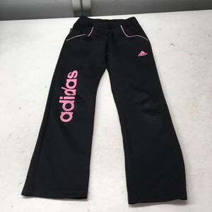 送料無料★adidas アディダス★ジャージ パンツ★女の子　キッズ　子供　130★黒ピンク#40708sNj116