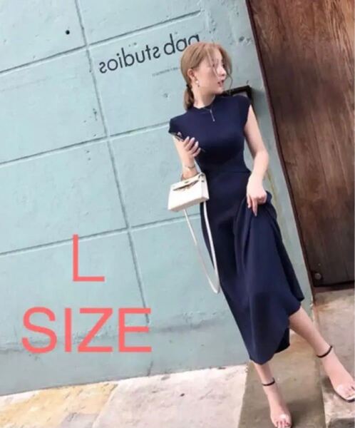 ☆新商品☆クロスリボン ニット ロングワンピース シンプル