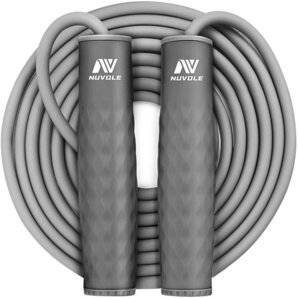 送料無料 NUVOLE なわとび トレーニング用 縄跳び 滑り止め 3mロープ 長さ調節可 200g 重み付き 筋トレ フィットネス エクササイズ 軽量