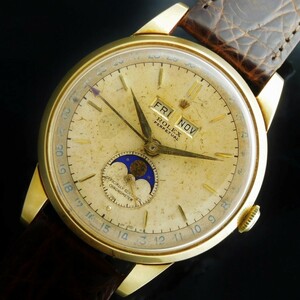  price decline negotiations possible * illusion. excellent article *18 pure gold 1950 period all original * Rolex pate loan Ref.8171* month .. Triple calendar *Cal.A295