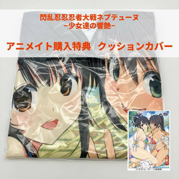 新品 送料無料 クッションカバー アニメイト 特典 閃乱忍忍忍者大戦ネプテューヌ 少女達の響艶 ねぷねぷシノビ萌絵箱 PS4 #5130