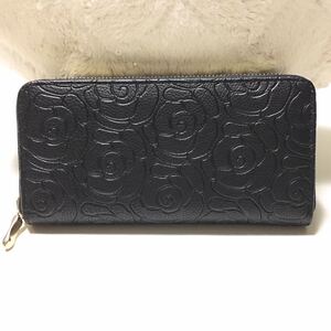 長財布 ラウンドファスナー長財布 メンズ財布 レディース 財布 誕生日 プレゼント SALE ブラック カメリア