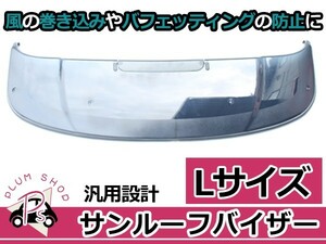 サンルーフバイザー ダークスモーク Lサイズ 110cm x 32.5cm 取付金具付き 後付け 窓 ガラス 雨よけ 汎用 サンバイザー ドアバイザー