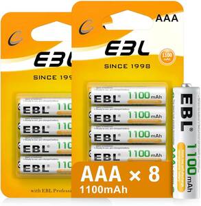 EBL 単4充電池 充電式 ニッケル水素充電池 8本入り 高容量充電池 1100mAhで長持ち 約1200回使単4充電池