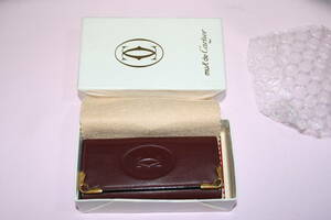  unused new goods Cartier Cartier Must line 4 ream key case bordeaux Gold metal fittings * guarantee card attaching 
