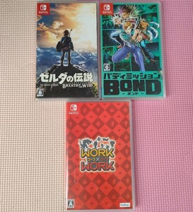 スイッチソフト3本セット ゼルダの伝説ブレスオブザワイルド バディミッションBOND ワークワーク WORKWORK botw