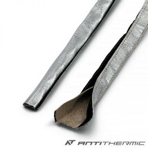 ANTI THERMIC 内径 57ミリ 遮熱 ヒート チューブ パイピング シルバー ホース マジックテープ オイルクーラー 燃料ホース 断熱 :70 E1_画像1