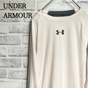アンダーアーマー UNDER ARMOUR トレーニングシャツ インナーシャツ 長袖 伸縮性 サイズMD 白Tシャツ 長袖