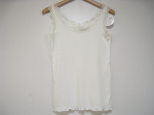  new goods Ray Cassin Ray Cassin tops 2way tank top sleeveless ound-necked V neck race white white free size 