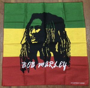 新品★ボブマーリー 51×52cm ハンカチ バンダナ★レゲエ ラスタカラー BOB MARLEY ジャマイカ