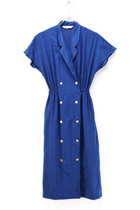 Used Womens 80s-90s Burberry Double Breasted Blue Dress Size S 相当 古着