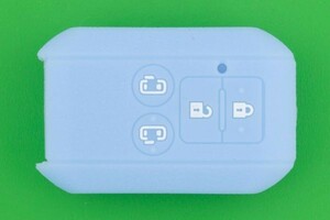 スズキ　スペーシア（OEMのマツダ　フレア）・4ボタン　スマートキー用シリコンカバーケース★ライトブルー色