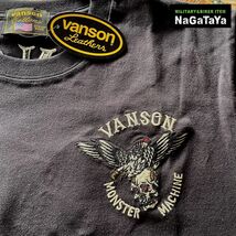 VANSON バンソン NVST-2214 イーグルスカル 刺繍 半袖 Tシャツ 天竺生地 ブラック(墨黒) Lサイズ BIKER バイカー モーターサイクル_画像6