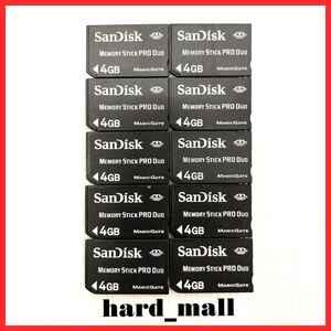 【送料無料】10枚セット 初期化済み SanDisk メモリースティック 4GB memory stick pro duo PSP-3000 デジカメ サイバーショット等に