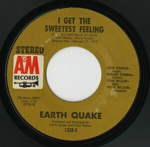 【ロック 7インチ】Earth Quake - I Get The Sweetest Feeling / Live And Let Live [A&M Records 1338-S]