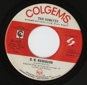 【ロック 7インチ】The Monkees - D.W. Washburn / It's Nice To Be With You [Colgems 66-1023]