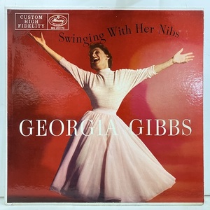 ●即決VOCAL LP Georgia Gibbs / Swinging with Her Nibs jv2779 米オリジナル、黒銀 Gg Dg Mono ジョージア・ギブス