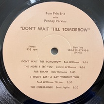 ●即決LP Tom Prin Trio / Don't Wait 'Till Tomorrow j33593 米オリジナル トム・プリン_画像2