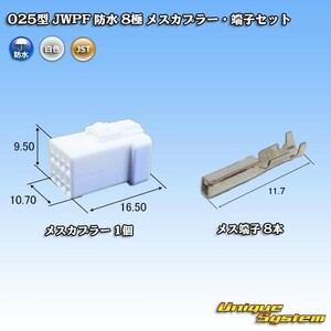 JST 日本圧着端子製造 025型 JWPF 防水 8極 メスカプラー・端子セット (リセプタクルハウジング)