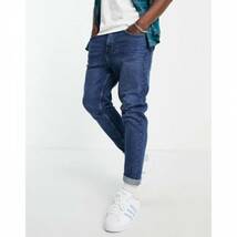 ニュールック NEW LOOK ジーンズ ミッド 青色 ブルー メンズ 【 NEW LOOK TAPERED JEANS IN MID BLUE 】_画像1