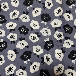 シーチング プリント 生地 花柄 グレー 1メートル