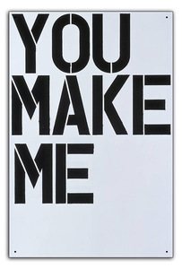 BCW02-クリストファー・ウール Christopher Wool メタルプレート you make me ブリキ板 plate Tinplate ブリキプレート ヴィンテージ 模写