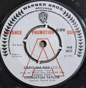 Livingston Taylor-Carolina Day/Doctor Man★英Orig.デモ白Aラべ美盤7&#34;/マト1/SSW