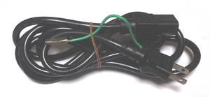 AC電源ケーブル 3ピンソッケト(メス)⇔2ピンプラグ(オス) アース線付き パワーコード 定格7A-125V 2m KING-CORD KC-042-A/KC-003
