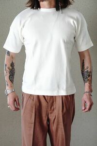 Olde Homesteader Crew Neck Short Sleeve - Heavy Weight Rib - OFF WHITE オールドホームステッダー