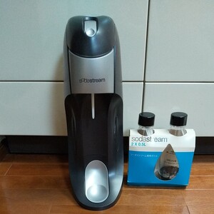 soda stream ソーダストリーム ブラック &ガスシリンダー & 新品ボトル2本 セット
