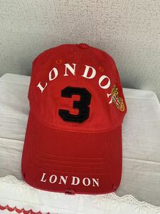 【送料無料】ROBIN RUTH キャップ 帽子 ロビンルス 赤 レッド LONDON ロンドン ヴィンテージ 中古