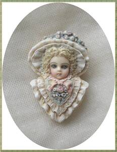  bisque doll brooch specification antique doll Bebe yellowtail .Aquilax work AtelierGepetto doll atelier * marks lie*ze pet 