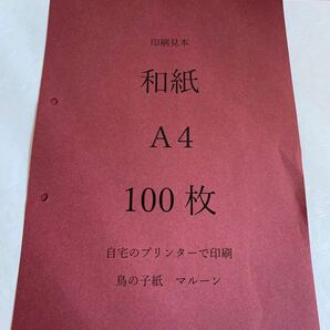 越前和紙　鳥の子紙　マルーン　A4 100枚