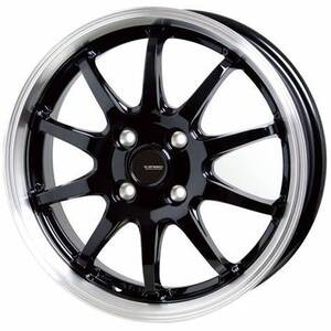 新品未使用 HOT STUFF G-SPEED P-04 5.5J-14インチ 4/100 +38 4本セット ブラック/リムポリッシュ