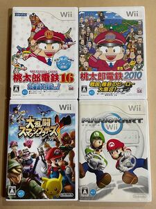 Wiiソフト4タイトルまとめ売り 桃太郎電鉄16、桃太郎電鉄2010 大乱闘スマッシュブラザーズ マリオカート