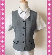 ※Bランク※【中古】UNILADY_11号_ベスト（グレー）U51150/ユニレディ/かわいい会社事務服/おしゃれOL制服_画像1