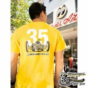 送料込み Mサイズ MOONEYES 35th Anniv. Limited 35周年 Tシャツ ムーンアイズ イエロー 記念 黄色 限定