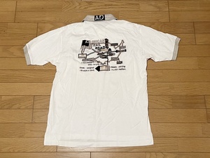 アダバット adabat 半袖ポロシャツ ロゴ 刺繍 白 ホワイト ポロシャツ Ⅳ WORLD ワールド MADE IN JAPAN 日本製 オールド ヴィンテージ
