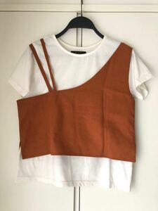 未使用品 ワンウェイ アシメキャミソール付きTシャツ2点セット